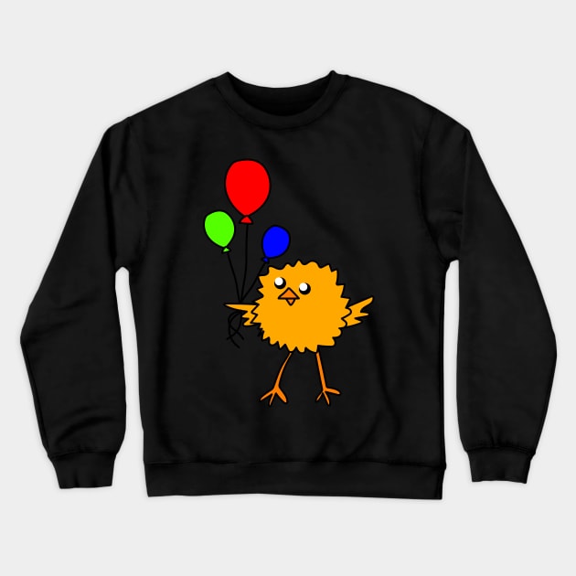 Easter chicks with balloons Crewneck Sweatshirt by Dominic Becker